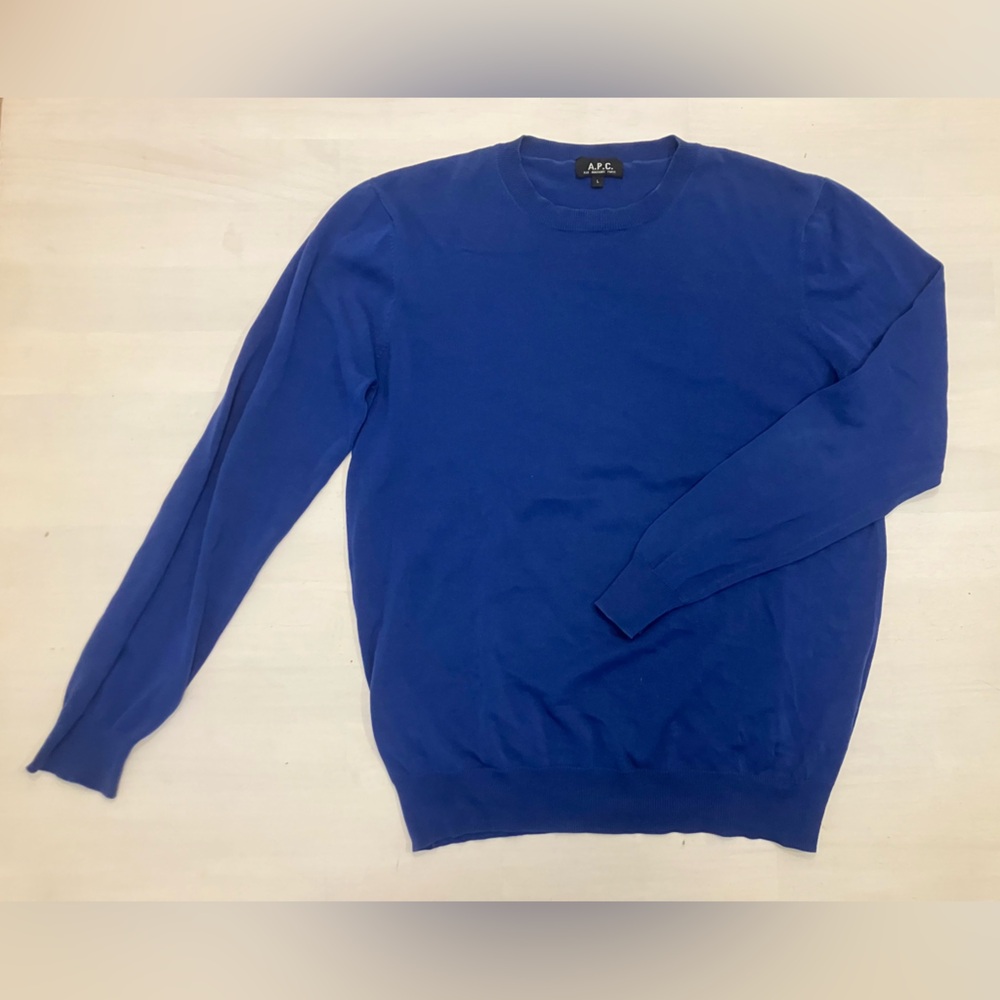 A.P.C. Men's Blue Sweater, sz L